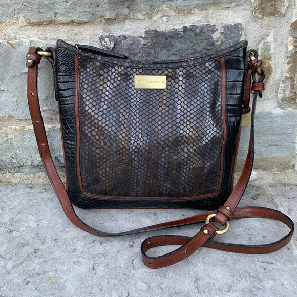 BRAHMIN Jody Crossbody in leather Tri texture - Picture 1 of 9